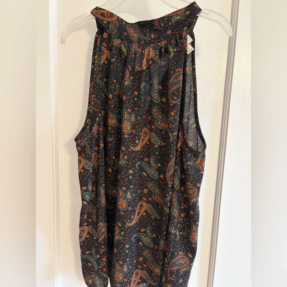 J.Crew Silk Paisley Halter Tie-Neck Top Size 2